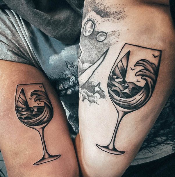 Wine Glass Tattoo Design Inspiration For Women