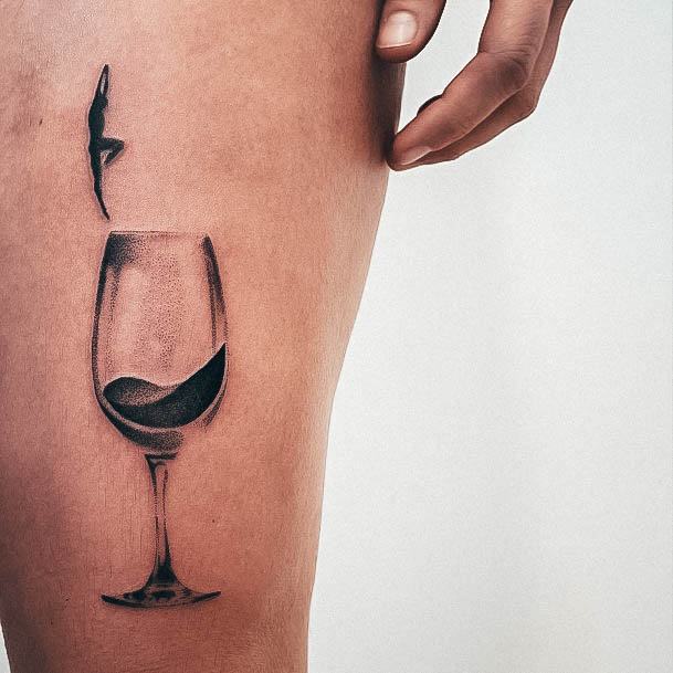 Wine Glass Tattoo For Ladies