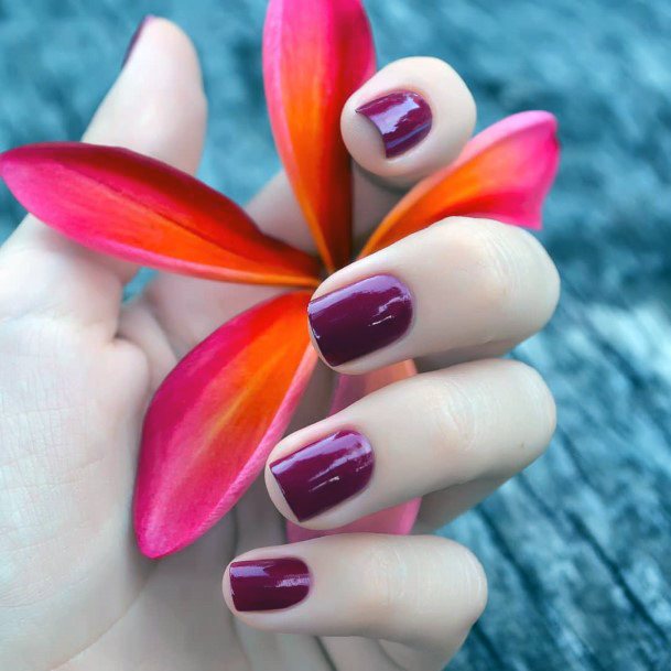 Wine Red Attractive Nails