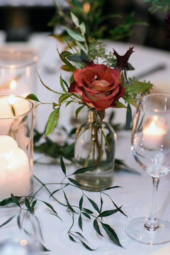 Wine Red Rose September Wedding Flowers