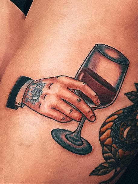 Wine Tattoos Female Design Ideas