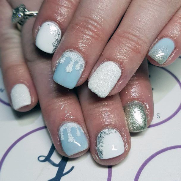 Winter Blues Sugared Nails For Women