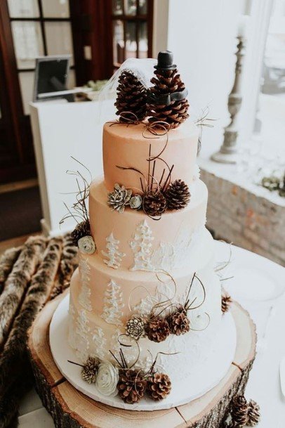 Winter Time Rustic Wedding Cake Toppers