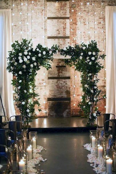 Winter Wedding Flowers Arch