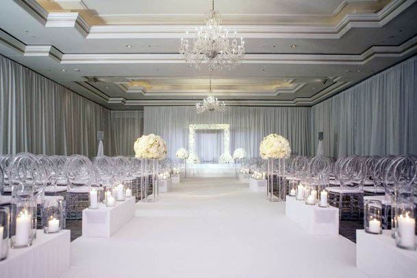 Winter Wedding Flowers Decorated Hall