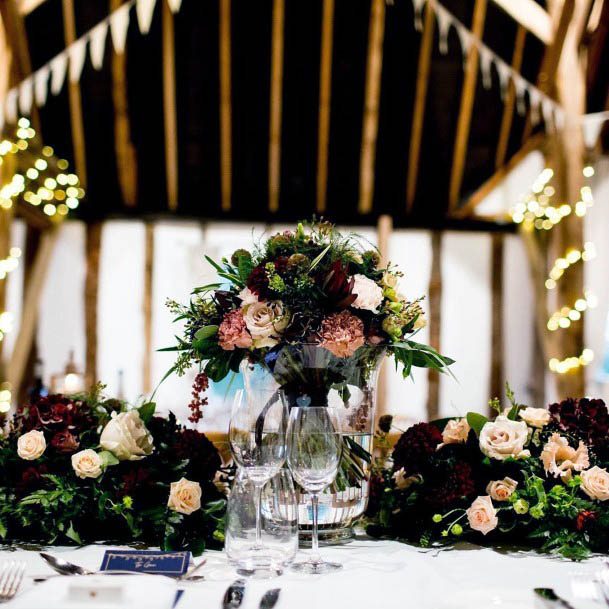 Winter Wedding Flowers In Glass