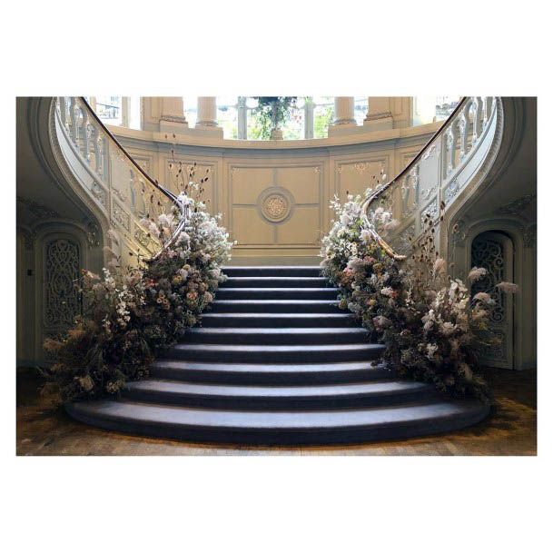 Winter Wedding Flowers Staircase