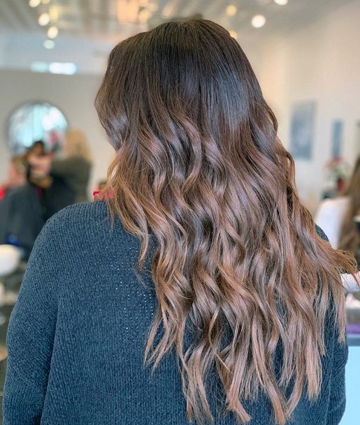 Wispy Brown Brunette Balayage Hairstyle