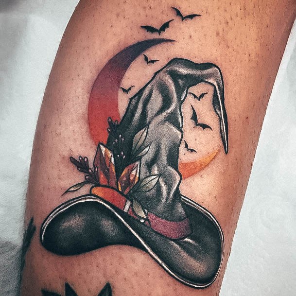 Witch Hat Womens Tattoo Designs