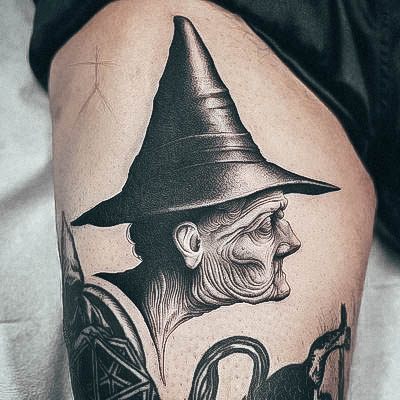 Witch Hat Womens Tattoo Ideas