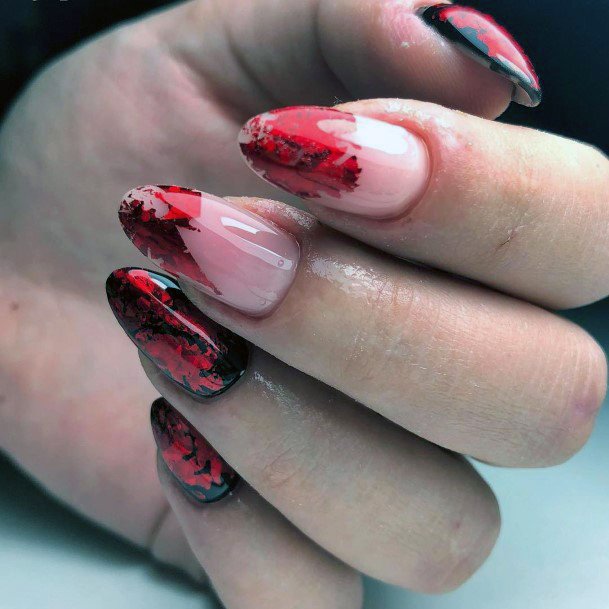 Witch Nails Black And Red Shellac For Women