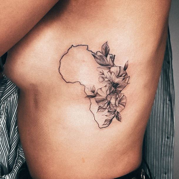 Woman With Africa Tattoo