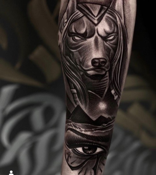 Woman With Anubis Tattoo