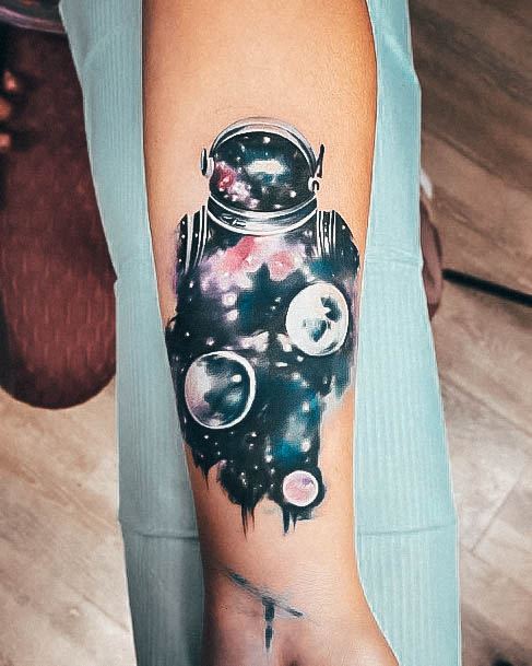 Woman With Astronaut Tattoo