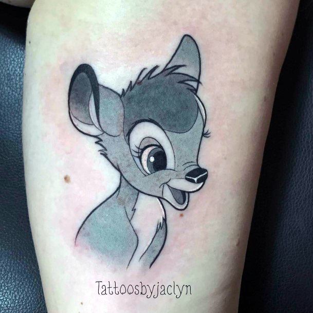 Woman With Bambi Tattoo