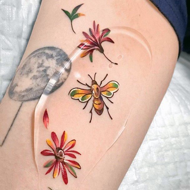 Woman With Bee Tattoo