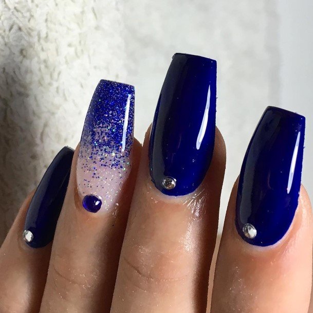 Woman With Blue Winter Nail
