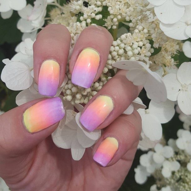 Woman With Bright Ombre Nail