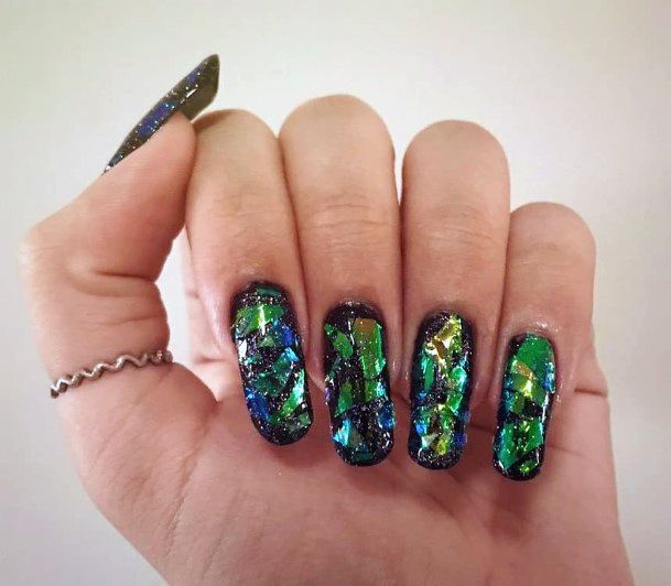 Woman With Broken Shattered Glass Nail