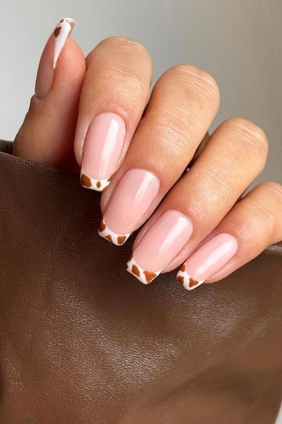 Woman With Brown French Tip Nail