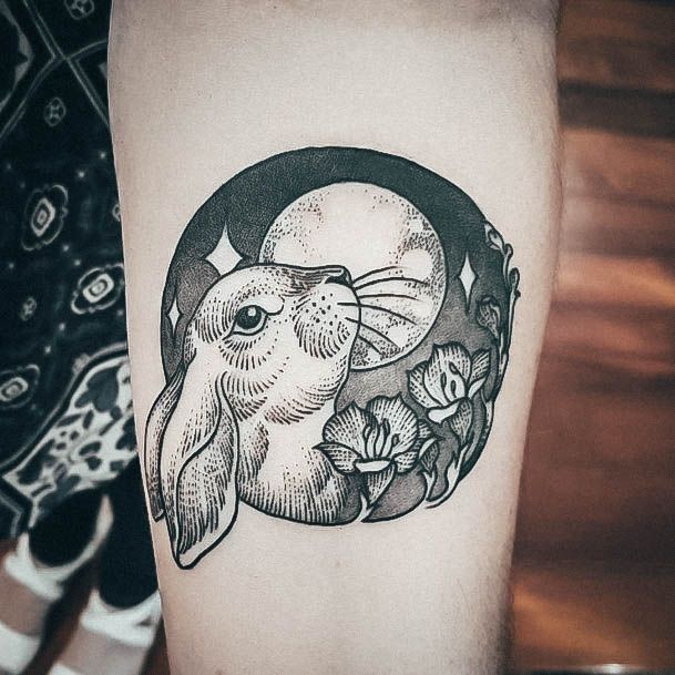 Woman With Bunny Rabbit Tattoo