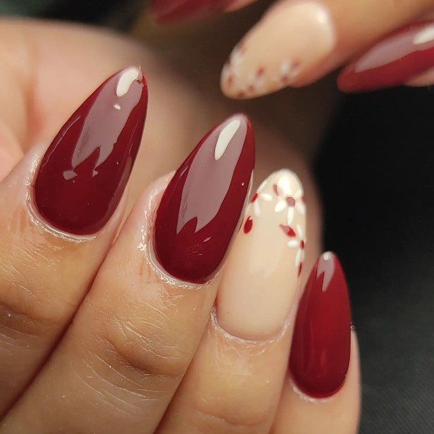 Woman With Burgundy Nail