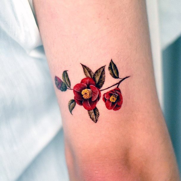 Woman With Camellia Tattoo