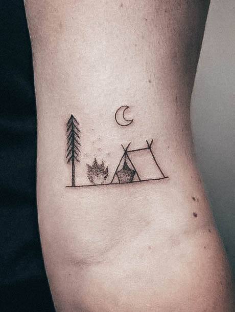 Woman With Camping Tattoo