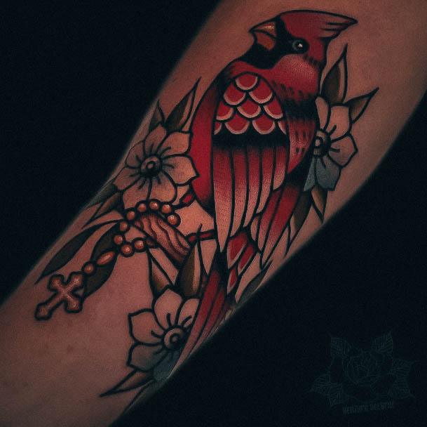 Woman With Cardinal Tattoo