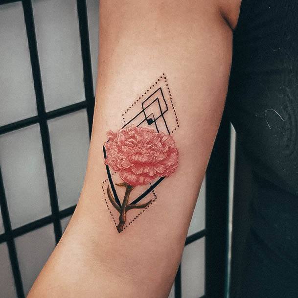 Woman With Carnation Tattoo