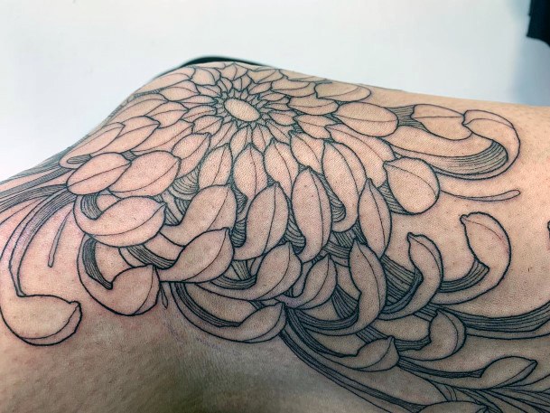 Woman With Chrysanthemum Tattoo