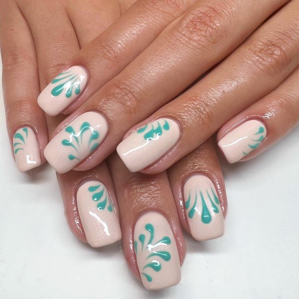 Woman With Cream Nail