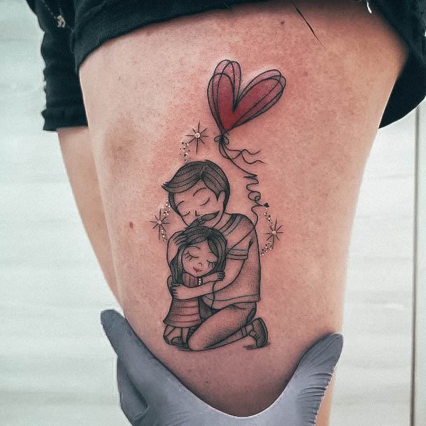 Woman With Dad Tattoo