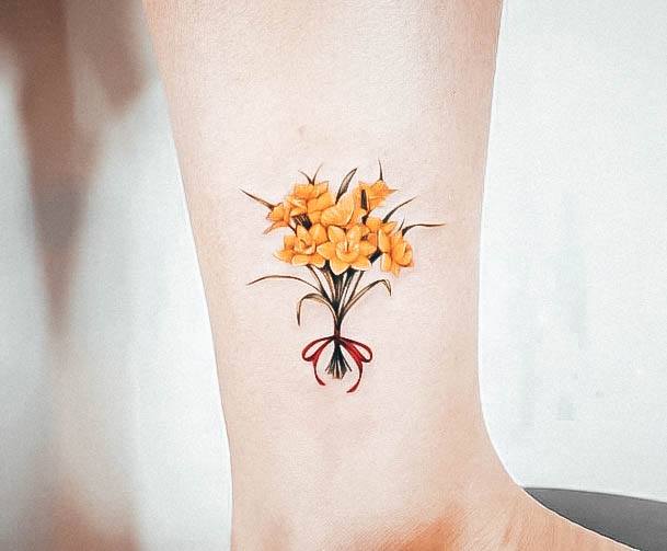 Woman With Daffodil Tattoo