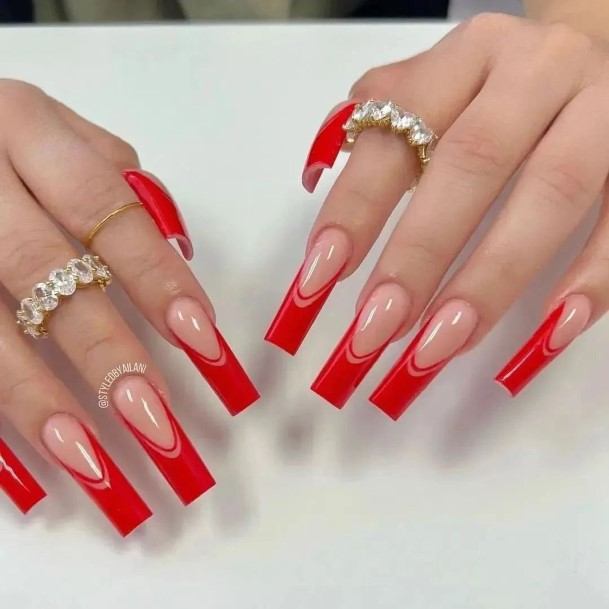Woman With Deep Red Nail