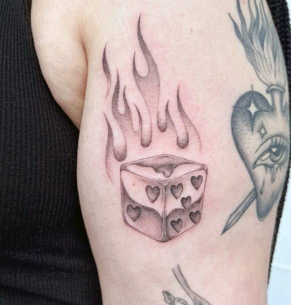 Woman With Dice Tattoo