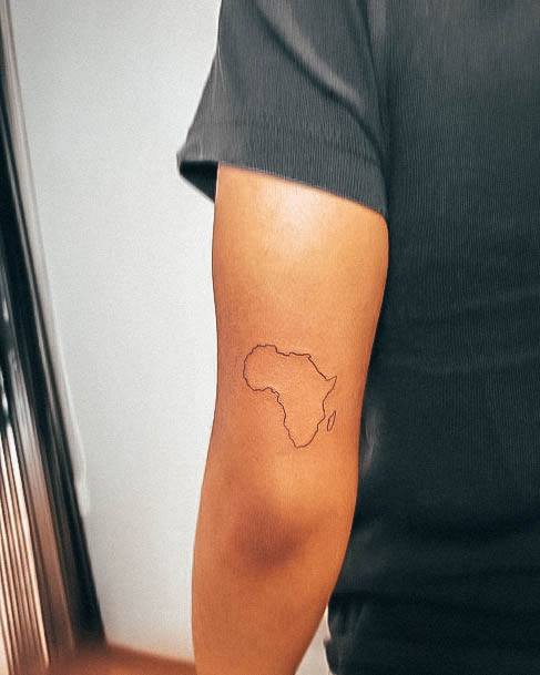 Woman With Fabulous Africa Tattoo Design