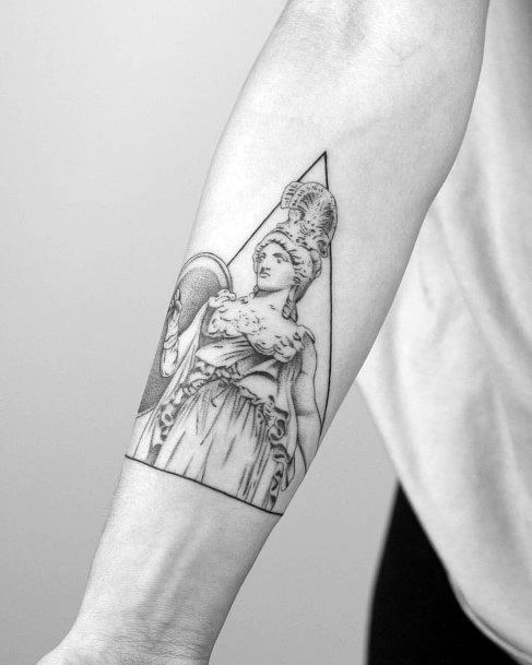 Woman With Fabulous Athena Tattoo Design