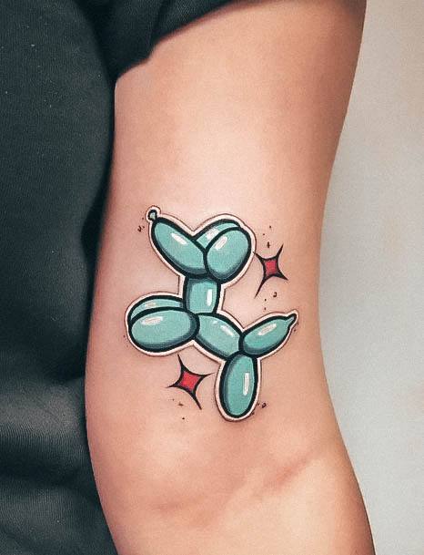 Woman With Fabulous Ballon Animal Tattoo Design