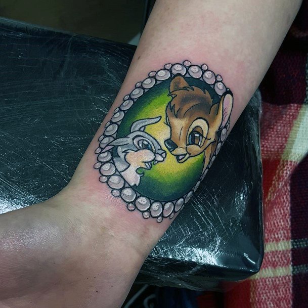 Woman With Fabulous Bambi Tattoo Design