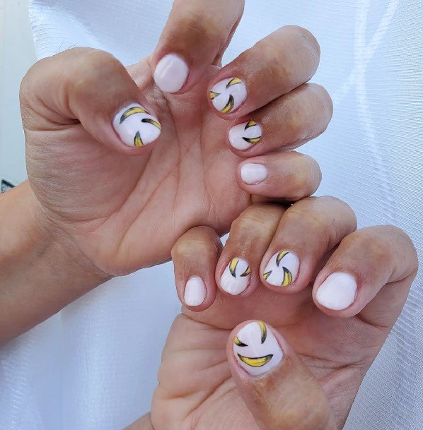 Woman With Fabulous Banana Nail Design