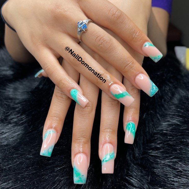 Woman With Fabulous Beach Nail Design