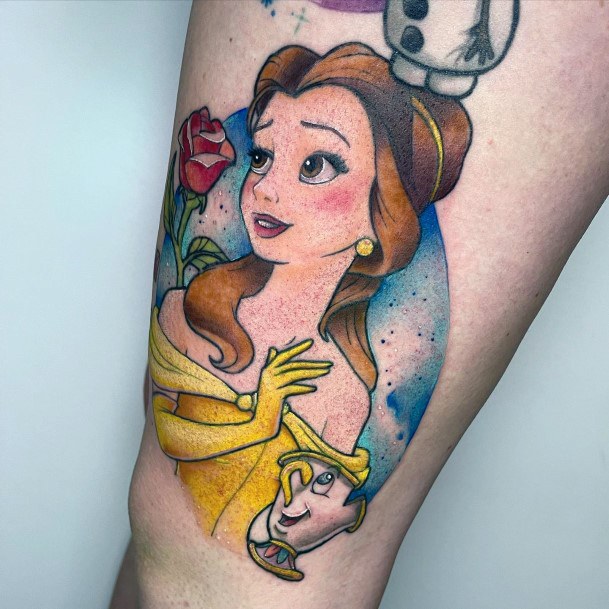 Woman With Fabulous Belle Tattoo Design