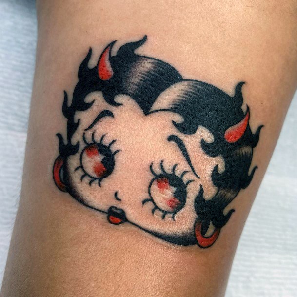 Woman With Fabulous Betty Bop Tattoo Design