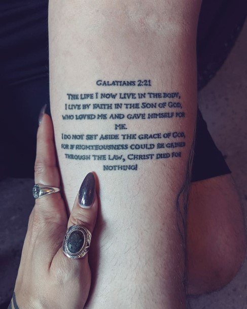 Woman With Fabulous Bible Verse Tattoo Design