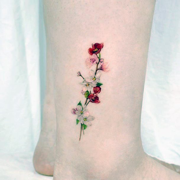 Woman With Fabulous Bouquet Tattoo Design