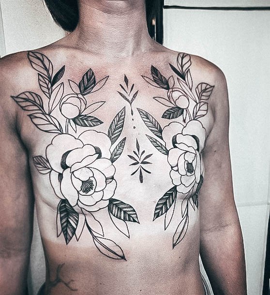 Woman With Fabulous Breast Cancer Tattoo Design