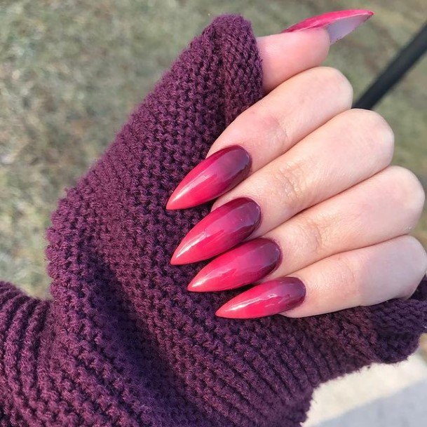 Woman With Fabulous Bright Ombre Nail Design