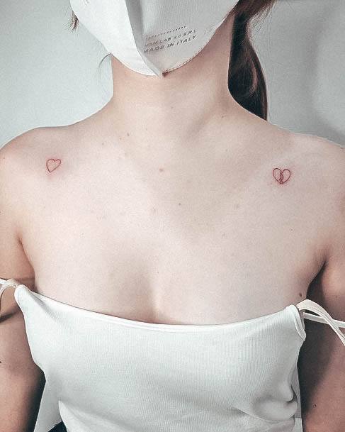 Woman With Fabulous Broken Heart Tattoo Design