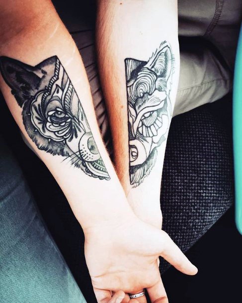 Woman With Fabulous Brother Sister Tattoo Design